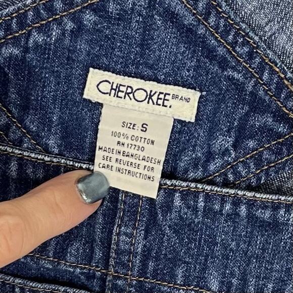 Vintage Cherokee Bib Jean Overalls Women’s Small Blue Denim 100% Cotton - Picture 9 of 12